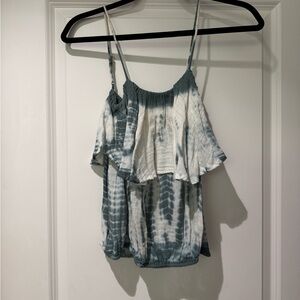 Sundays Blue and White Tie-Dye Camisole